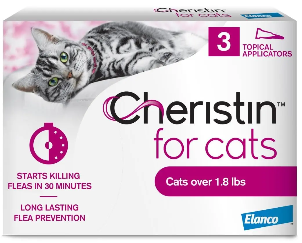 Cheristin Flea Treatment & Prevention for Cats 3 Doses | Fast-Acting Flea Control for Cats Over 1.8 lbs - main product image