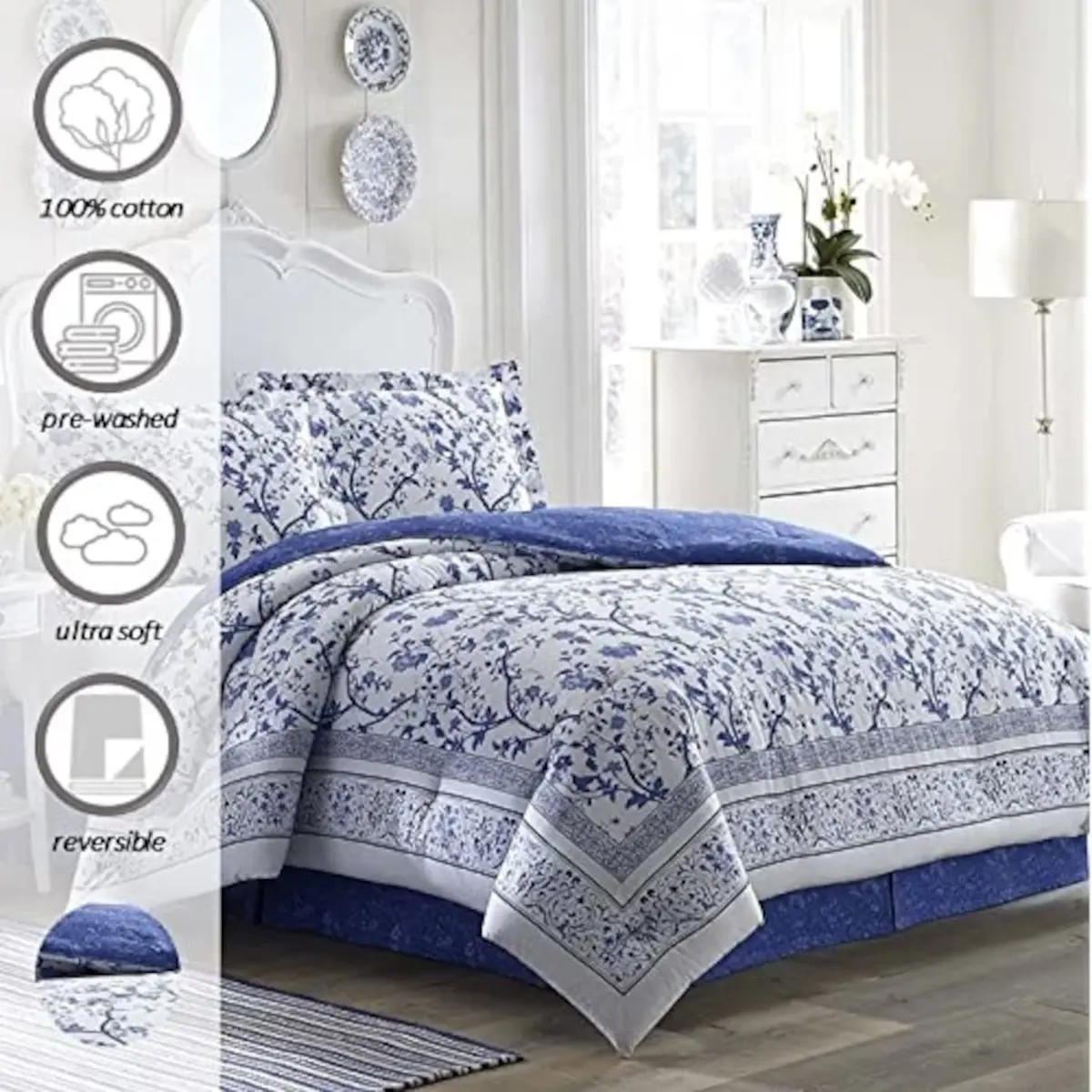 Laura Ashley Charlotte Collection Duvet Set King | Premium Cotton Bedding for Home in India - view 7