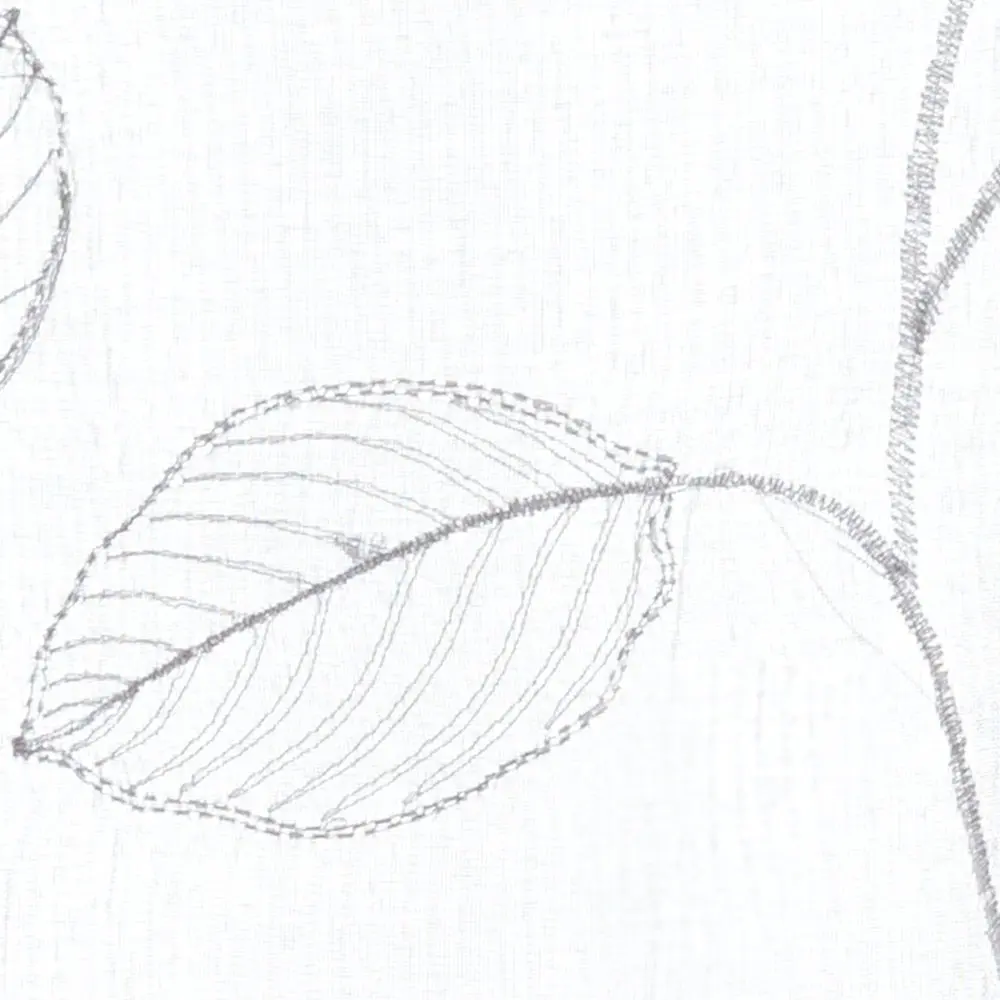 Lazzzy White Sheer Curtains Leaf Embroidered 54 Inch | Elegant Modern Window Drapes - view 8