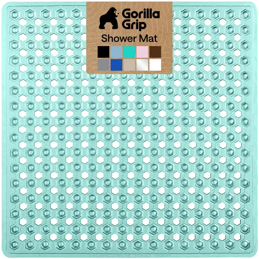 GORILLA GRIP Square Shower Stall Mat 53cm x 53cm (21" x 21") | Patented Suction Grip for Secure Placement - main product image