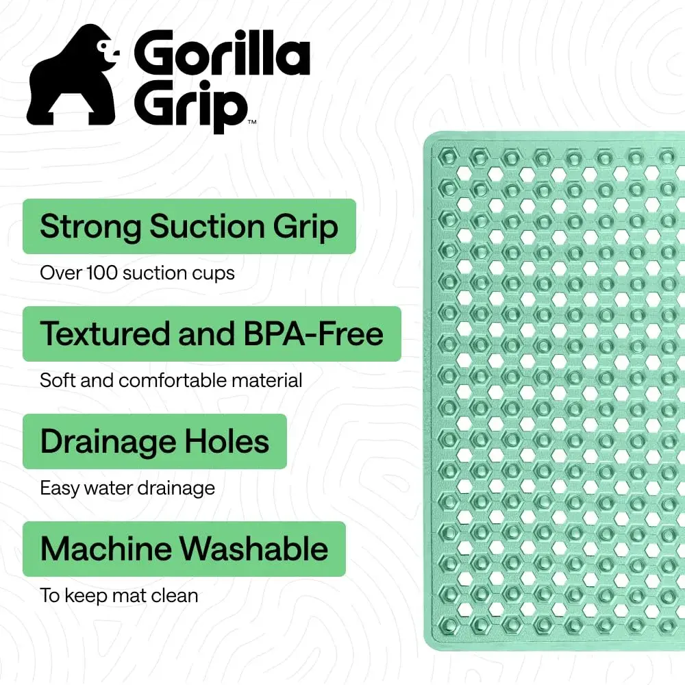 GORILLA GRIP Square Shower Stall Mat 53cm x 53cm (21" x 21") | Patented Suction Grip for Secure Placement - view 2