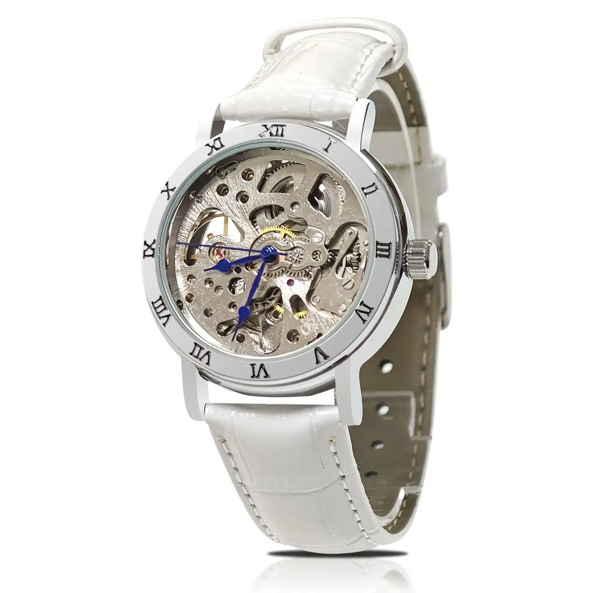 Gute Automatic Skeleton Watch Women Leather Mechanical Stainless | Steampunk Style, 36mm, Water-Resistant - main product image