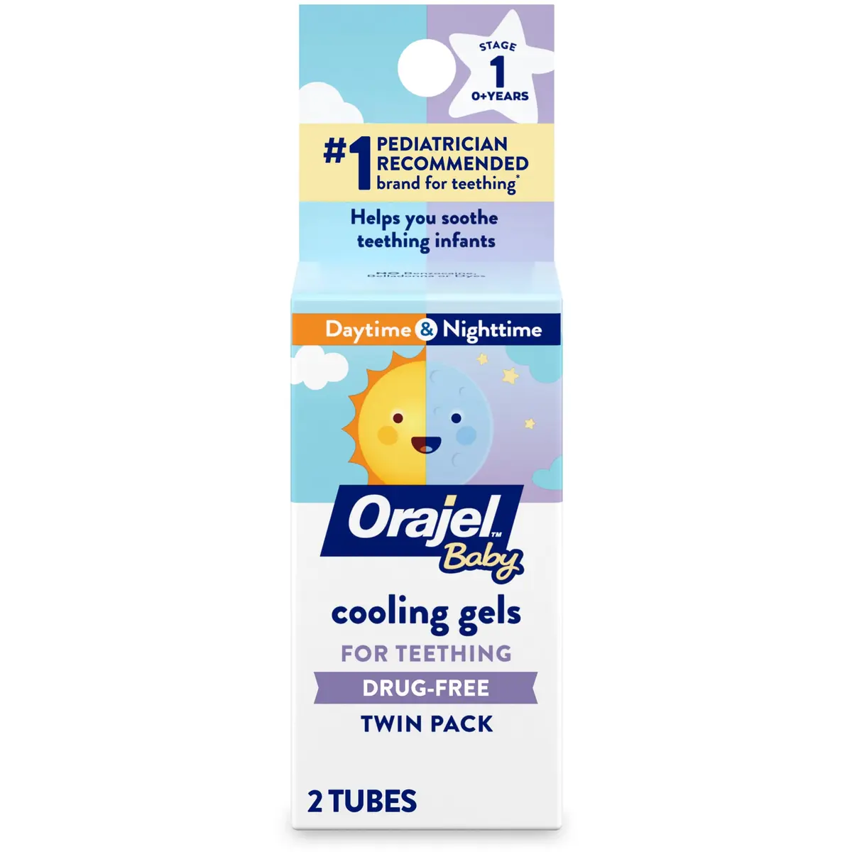 Orajel Baby Daytime & Nighttime Cooling Gels for Teething 0.18oz (5.3ml) | #1 Pediatrician Recommended Brand for Teething - main product image