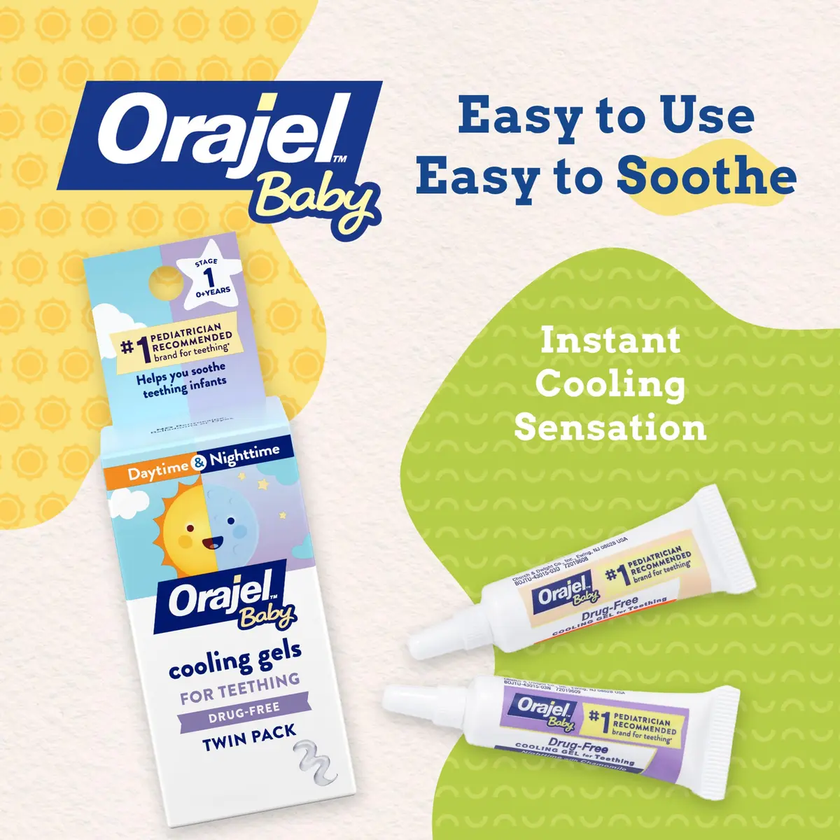 Orajel Baby Daytime & Nighttime Cooling Gels for Teething 0.18oz (5.3ml) | #1 Pediatrician Recommended Brand for Teething - view 2