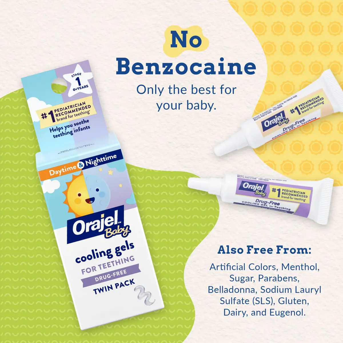 Orajel Baby Daytime & Nighttime Cooling Gels for Teething 0.18oz (5.3ml) | #1 Pediatrician Recommended Brand for Teething - view 3