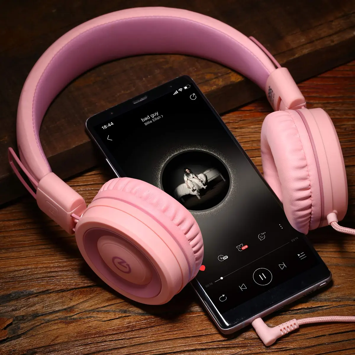 Noot Products K11 Kids Headphones Wired 3.5mm Jack Soft Pink | Tangle-Free, Adjustable & Foldable - view 7