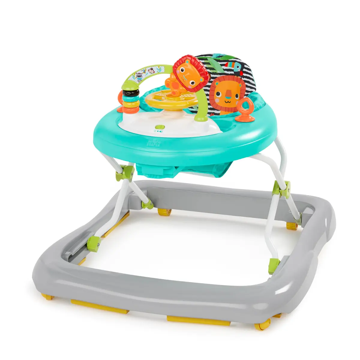 Bright Starts Zig Zag Zebra Baby Walker with Steering Wheel, Lights & Songs | Adjustable Height, Removable Activity Center, Ages 6 Months+ - main product image