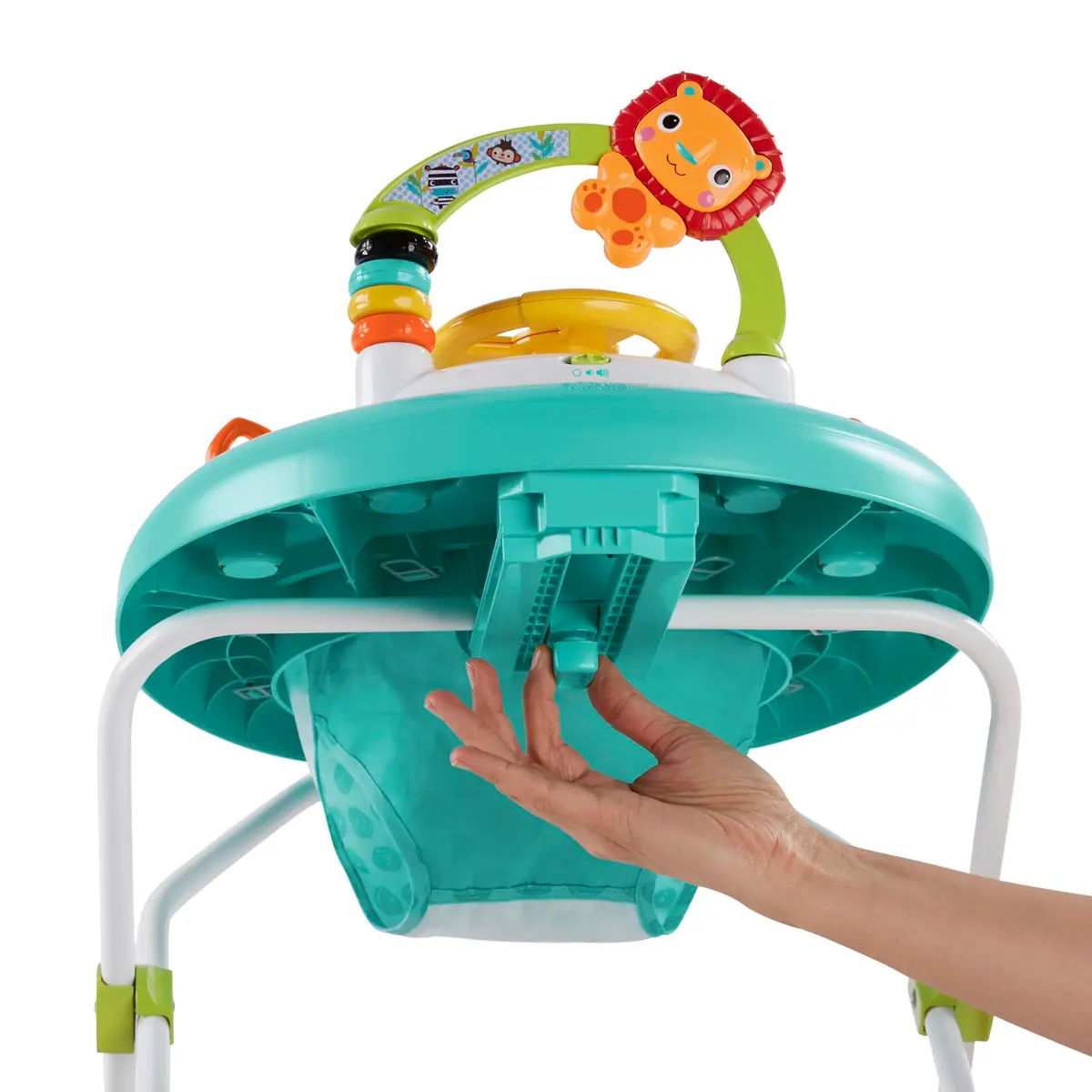 Bright Starts Zig Zag Zebra Baby Walker with Steering Wheel, Lights & Songs | Adjustable Height, Removable Activity Center, Ages 6 Months+ - view 6