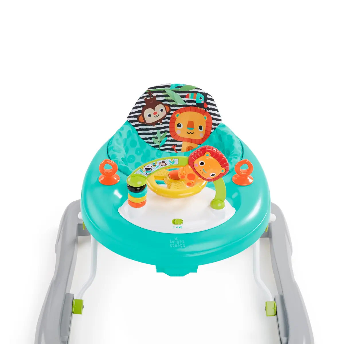 Bright Starts Zig Zag Zebra Baby Walker with Steering Wheel, Lights & Songs | Adjustable Height, Removable Activity Center, Ages 6 Months+ - view 7
