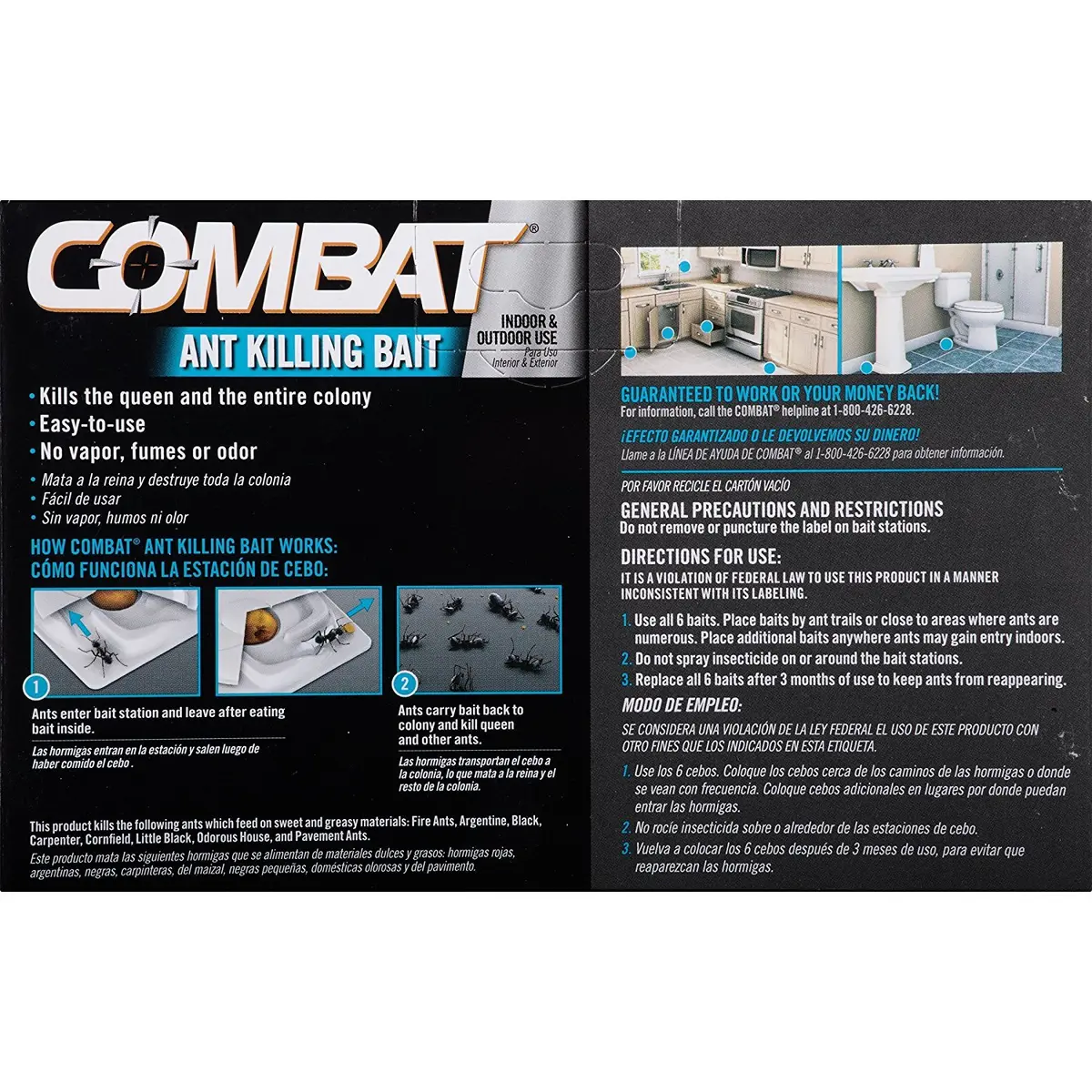 Combat Ant Bait Stations 6 Count | Child-Resistant, No-Mess, Up to 3 Months Protection - view 2