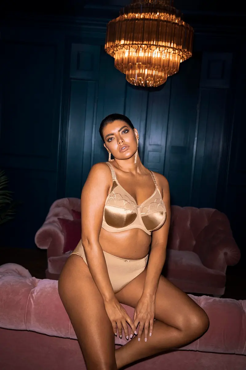Elomi Cate Underwire Banded Bra 40F | Full Coverage Support & Elegant Sheer Embroidery - view 3