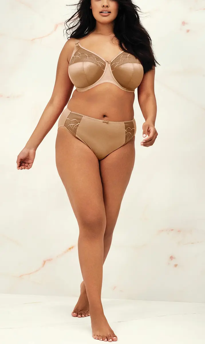 Elomi Cate Underwire Banded Bra 40F | Full Coverage Support & Elegant Sheer Embroidery - view 4