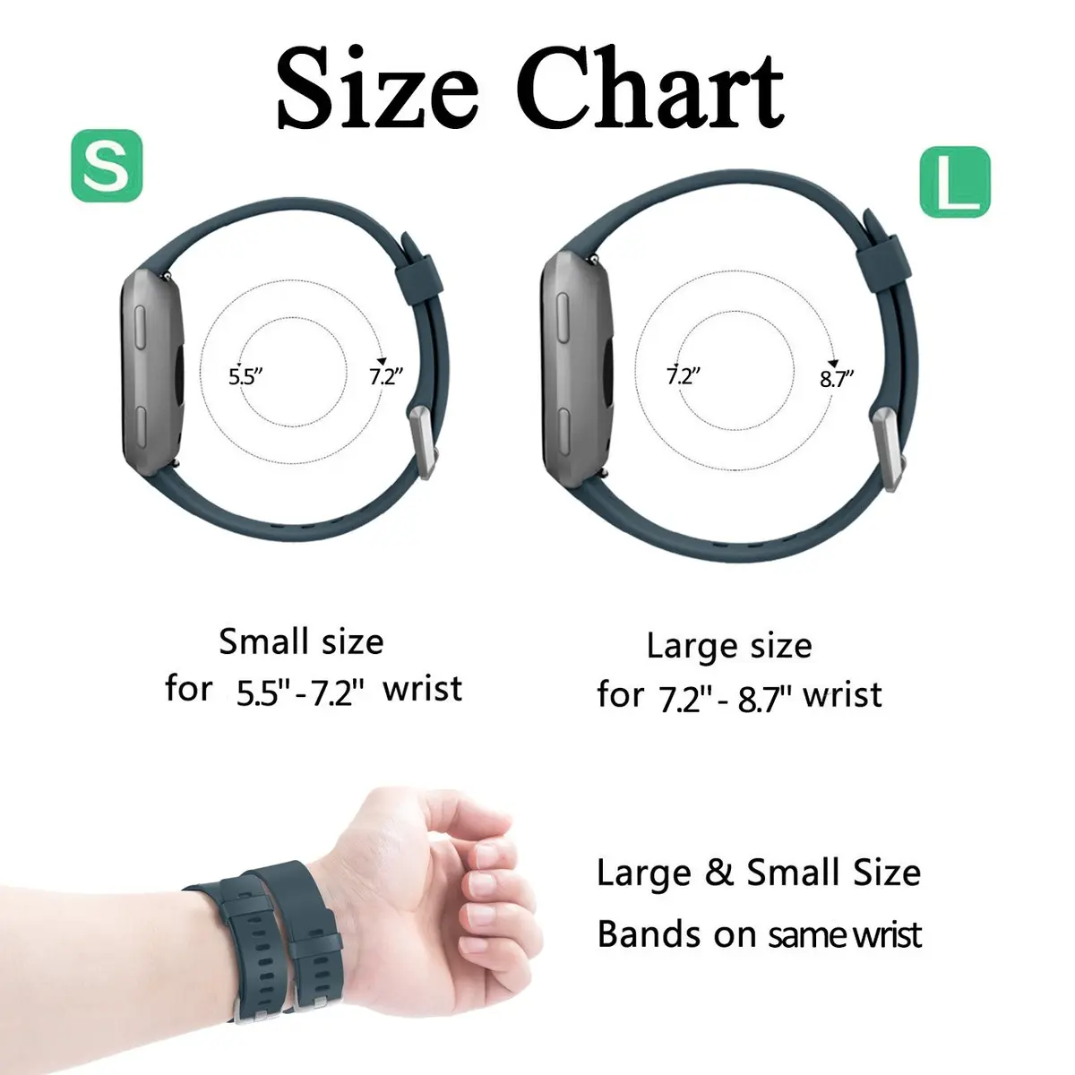 Wepro Sport Bands Compatible with Fitbit Versa 2 Bands for Women Men | Soft, Sweat-Resistant, Adjustable Wristbands - view 6