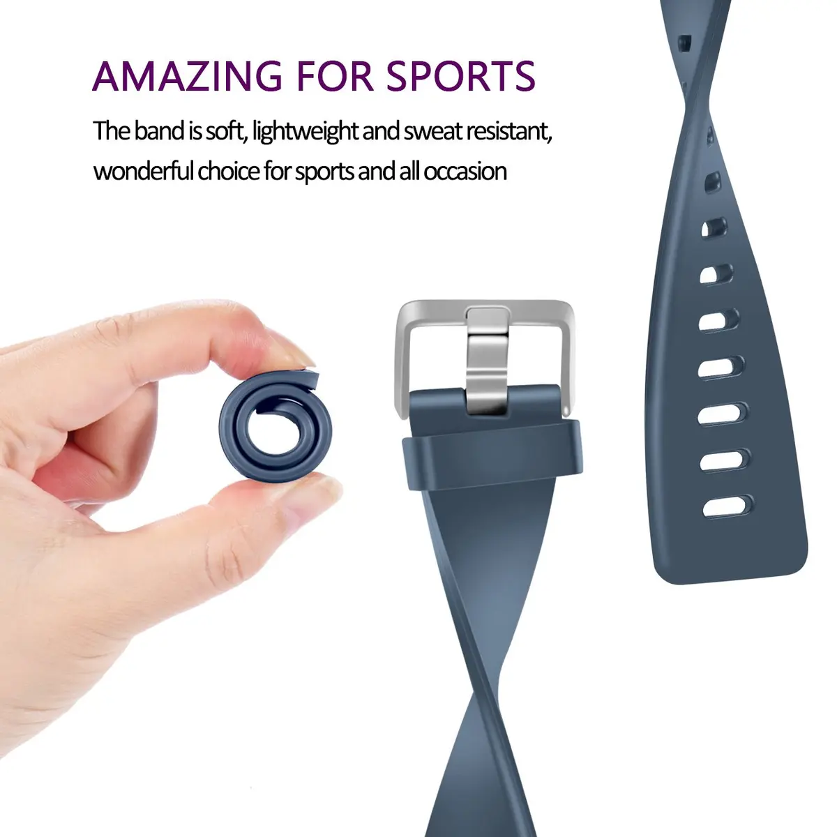Wepro Sport Bands Compatible with Fitbit Versa 2 Bands for Women Men | Soft, Sweat-Resistant, Adjustable Wristbands - view 4