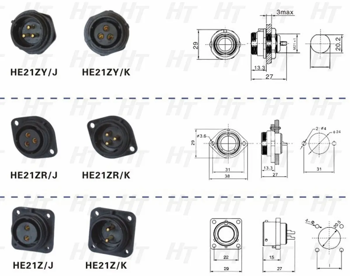 HangTon HE21 4 Pin Waterproof Wire Connector 30Amp | IP68 Marine Grade Outdoor Plug - view 6