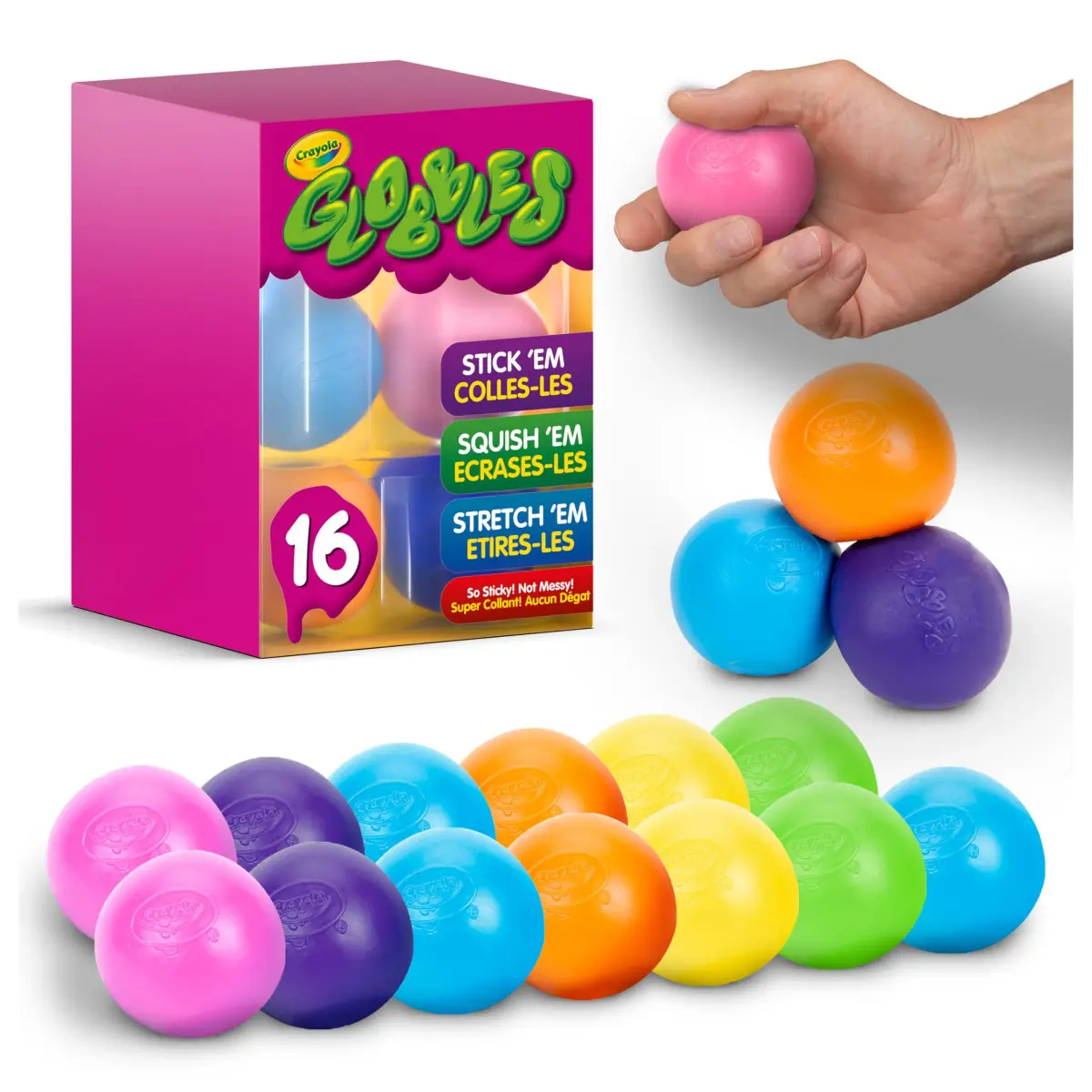 Crayola Globbles Squish Toys (16 Count, 0.29 kg) | Sticky Stress Balls for Kids & Adults - main product image