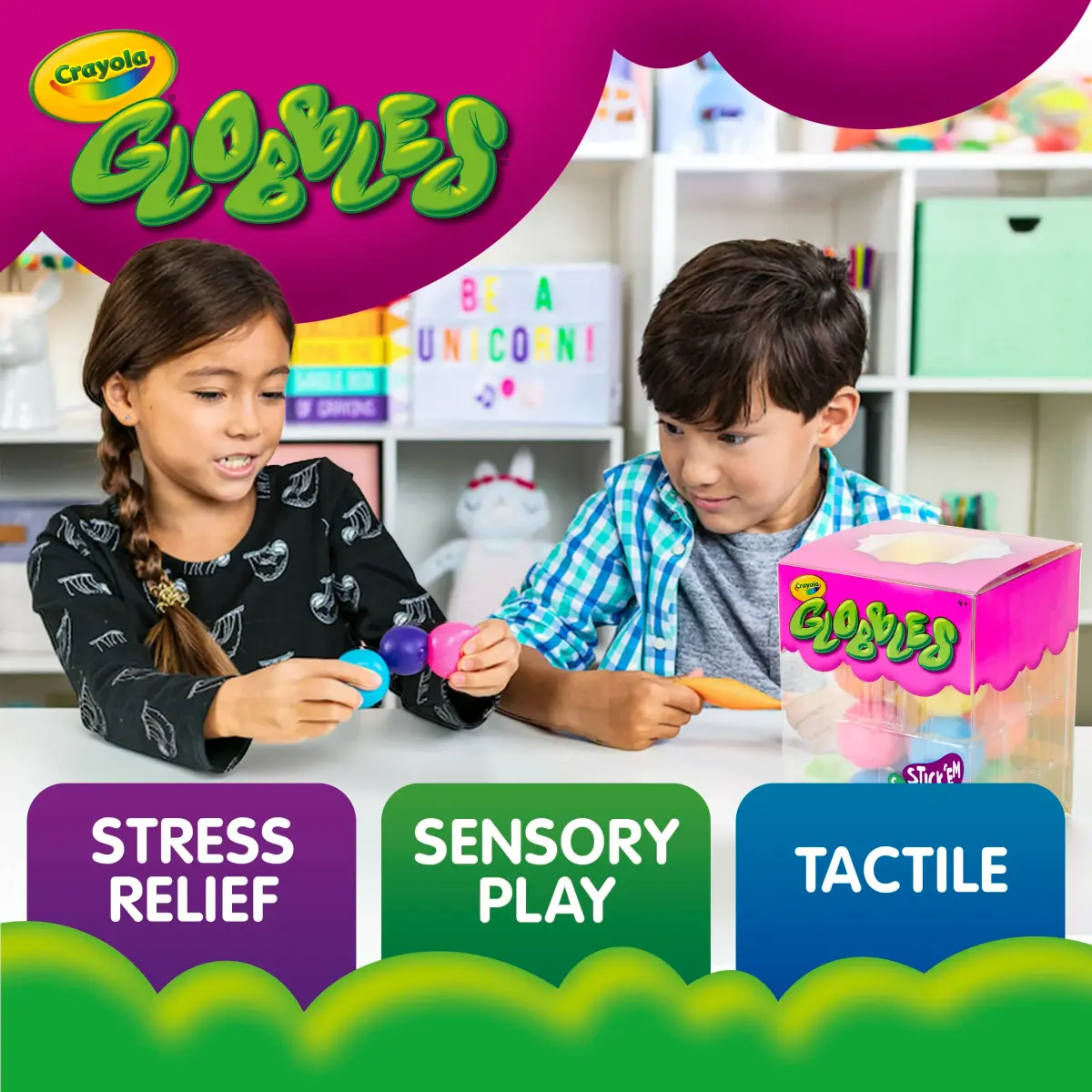 Crayola Globbles Squish Toys (16 Count, 0.29 kg) | Sticky Stress Balls for Kids & Adults - view 2