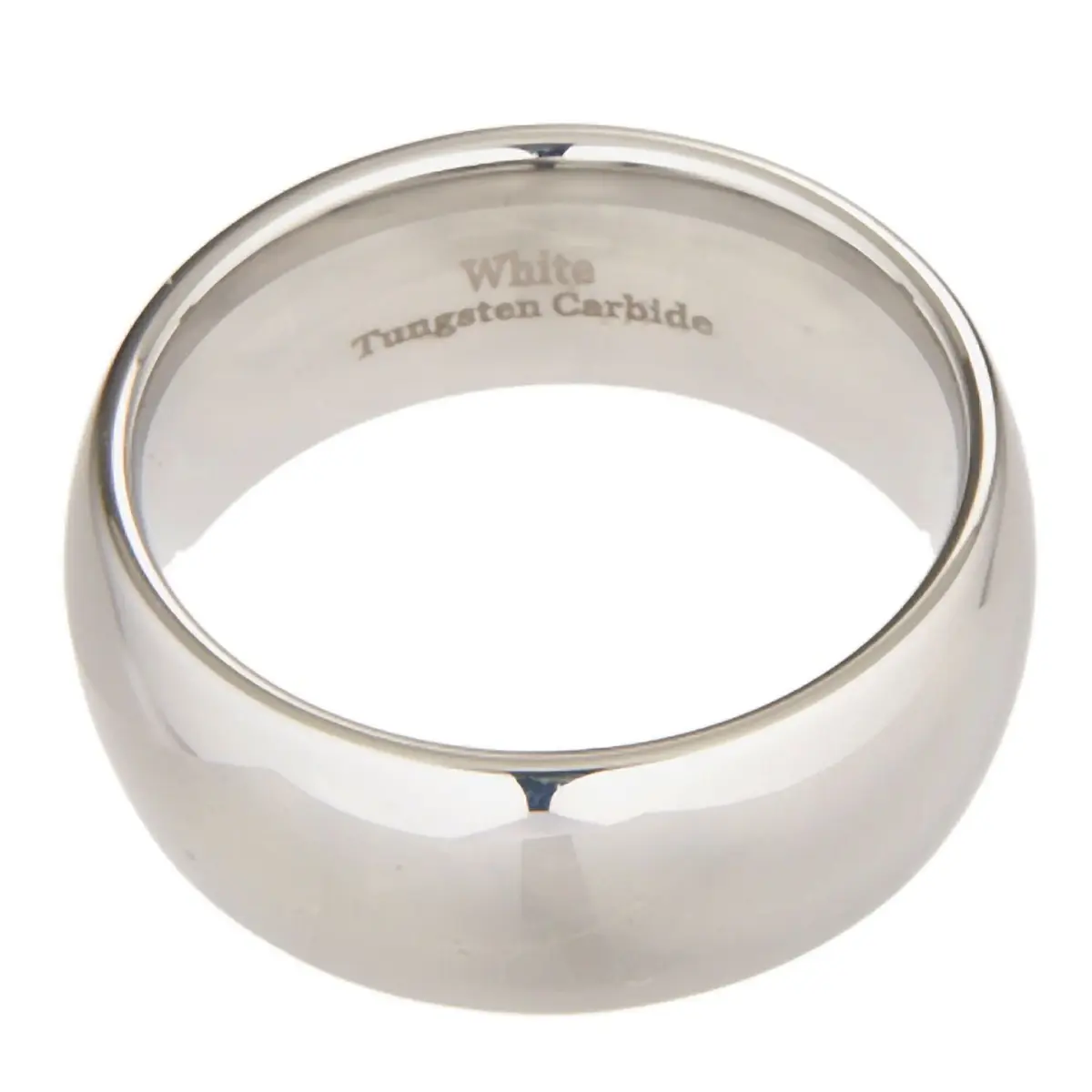 MJ Metals Jewelry Classic Mirror Polished White Tungsten Carbide 10mm Comfort Fit Wedding Band Ring Size 8 | Durable Scratch-Resistant Wedding Ring - view 5