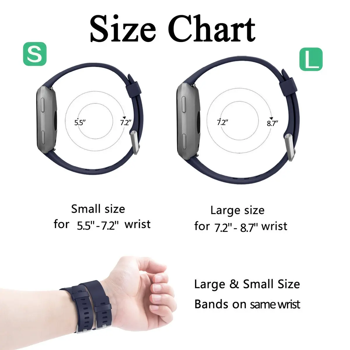 Wepro Sport Bands Compatible with Fitbit Versa 2 Bands for Women Men | Soft Elastomer, Sweat-Resistant, Multiple Sizes & Colors - view 7