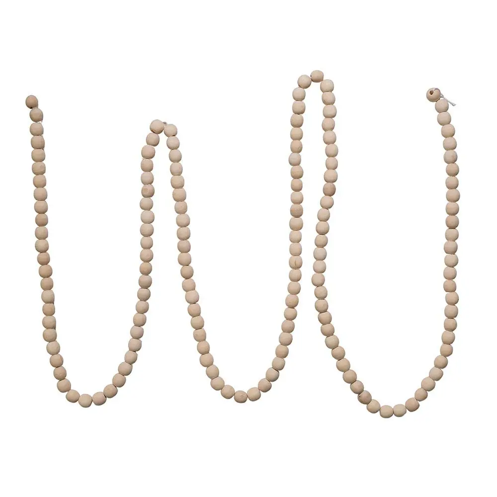 Kurt S. Adler 9-Foot Natural Wood Beaded Garland | Rustic Holiday Decor (70-120 chars) - view 2