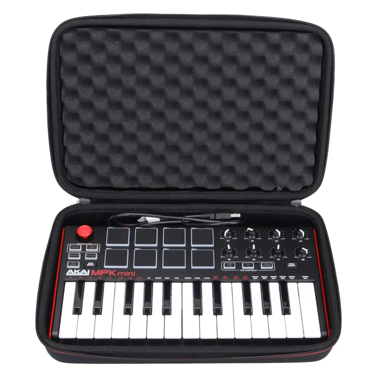 LTGEM Black EVA Hard Case for Akai Professional MPK Mini MK3/Play MK3 25-Key USB MIDI Keyboard Controller | Shockproof & Water-Resistant - main product image