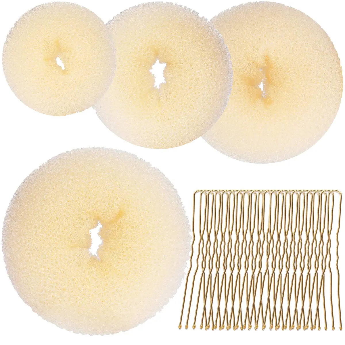 Teenitor Hair Bun Maker Set with Blonde Bobby Pins | Extra-Large, Large, Medium, Small Sizes for All Hair Types - main product image