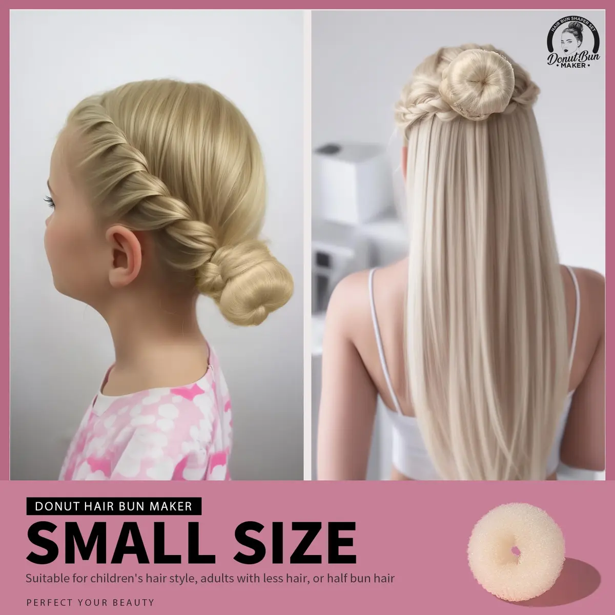 Teenitor Hair Bun Maker Set with Blonde Bobby Pins | Extra-Large, Large, Medium, Small Sizes for All Hair Types - view 5