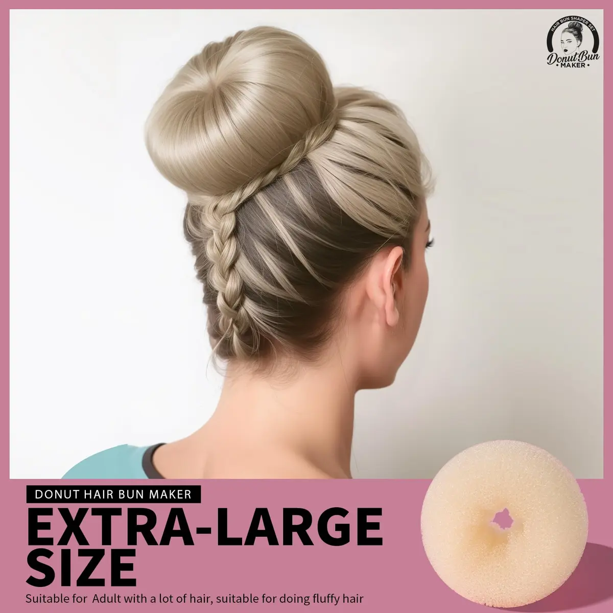 Teenitor Hair Bun Maker Set with Blonde Bobby Pins | Extra-Large, Large, Medium, Small Sizes for All Hair Types - view 3