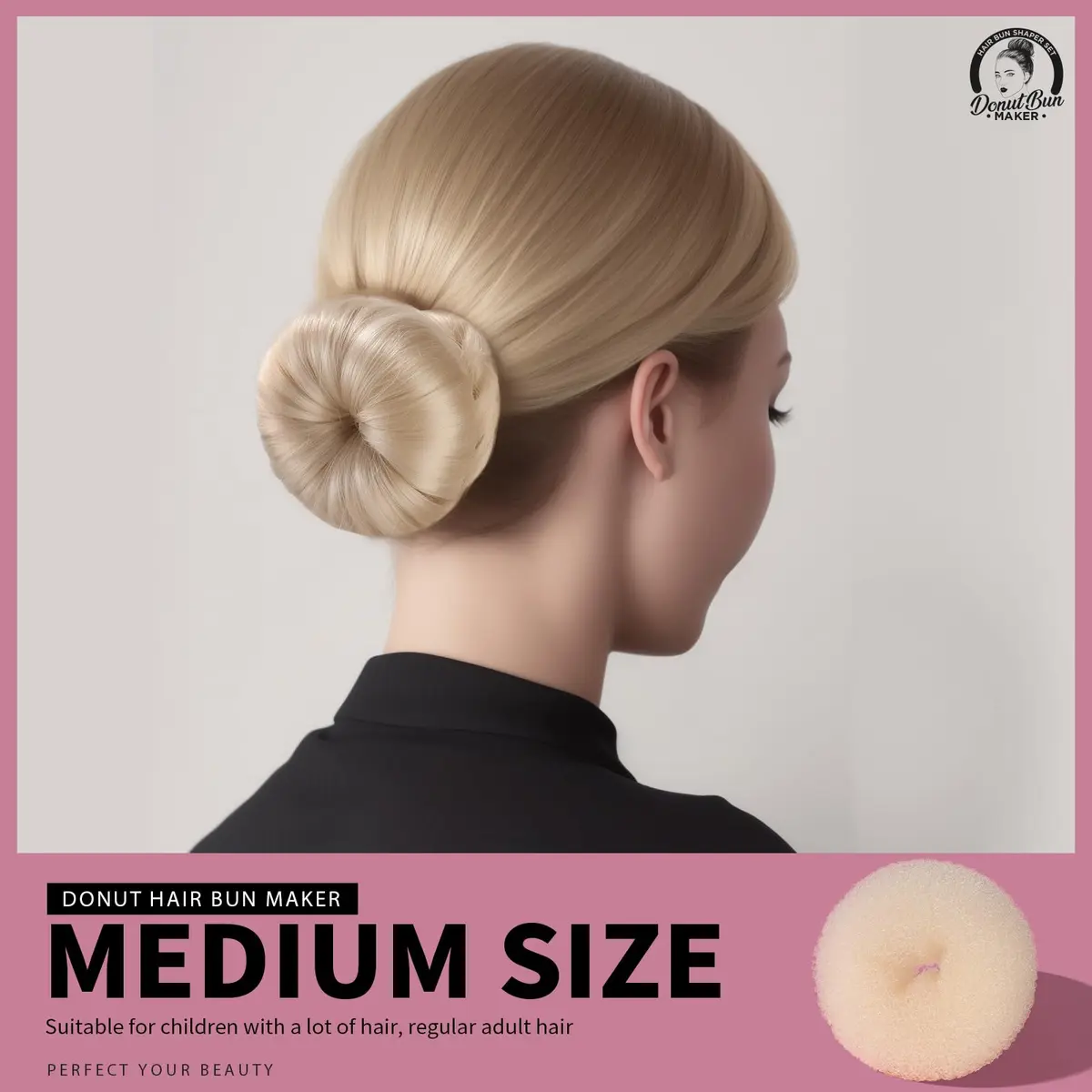Teenitor Hair Bun Maker Set with Blonde Bobby Pins | Extra-Large, Large, Medium, Small Sizes for All Hair Types - view 4