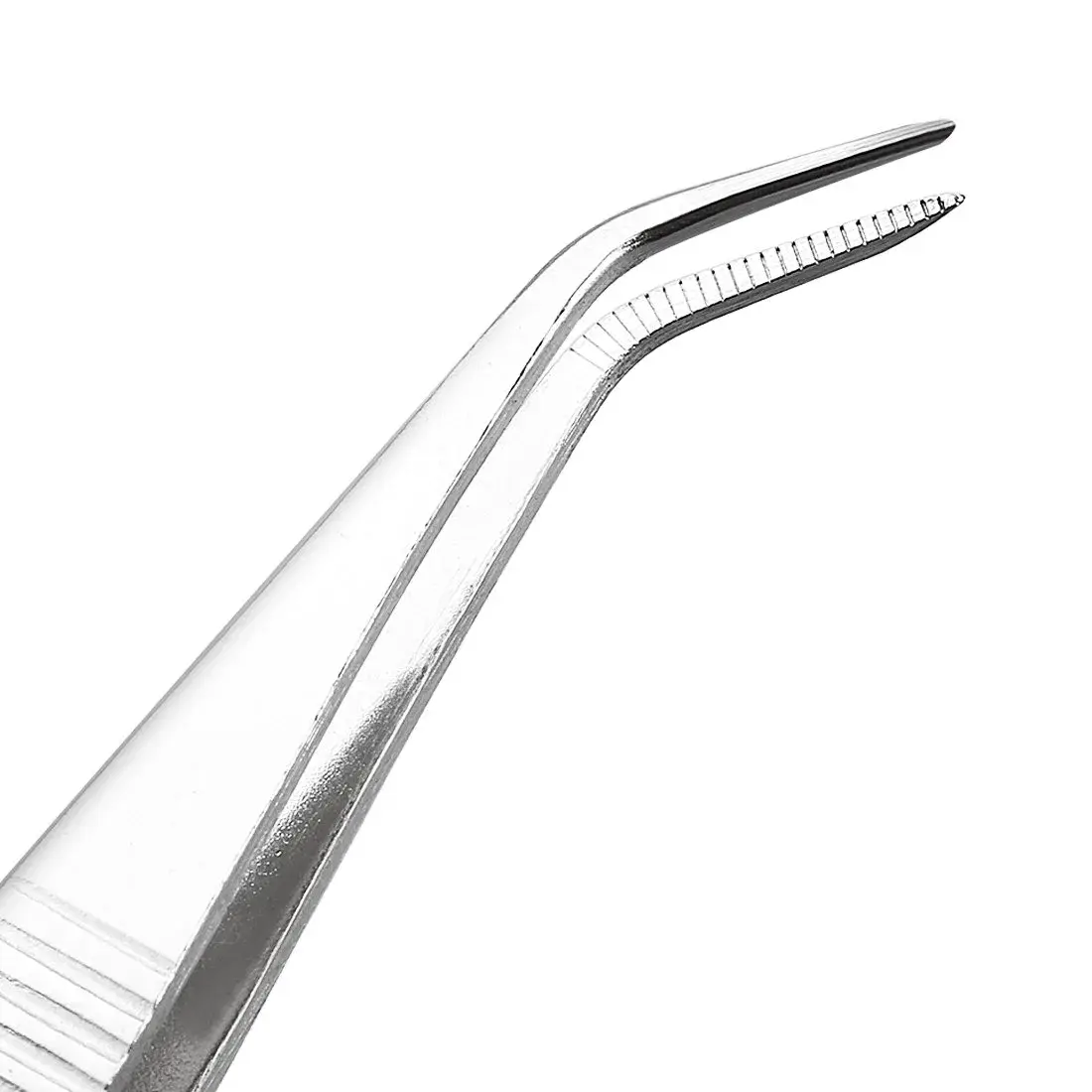 uxcell Curved Pointed Serrated Tweezers 140mm (5.5 Inch) | 2 Pcs Stainless Steel - view 3