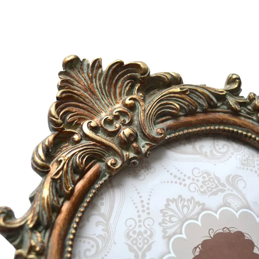 SIKOO Vintage 4x6 Picture Frame Antique Ornate Bronze Gold | Resin & Glass, Wall & Tabletop Display - view 7