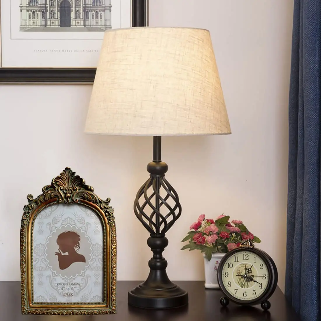 SIKOO Vintage 4x6 Picture Frame Antique Ornate Bronze Gold | Resin & Glass, Wall & Tabletop Display - view 5