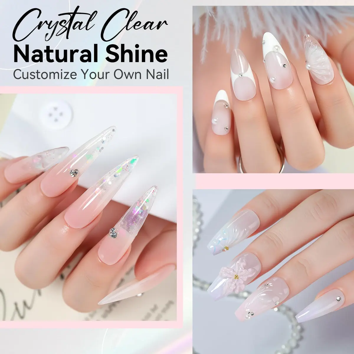 Makartt Clear Poly Nail Gel 50ML for Extensions, Overlays | Professional Salon Quality for DIY Nail Art - view 6