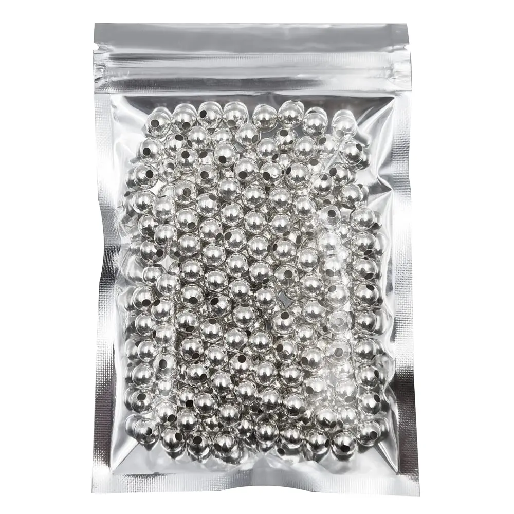 INSPIRELLE Silver Iron Metal Spacer Bead 8mm | Round Jewelry Beads for Crafts - view 5