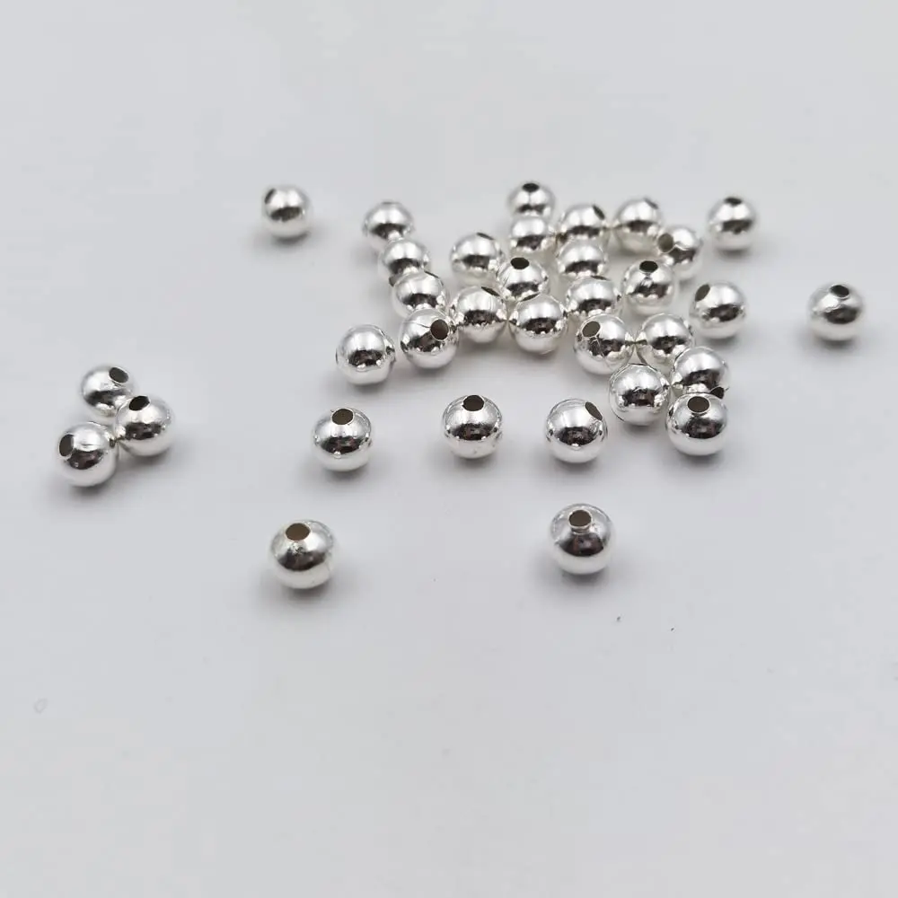 INSPIRELLE Silver Iron Metal Spacer Bead 8mm | Round Jewelry Beads for Crafts - view 2