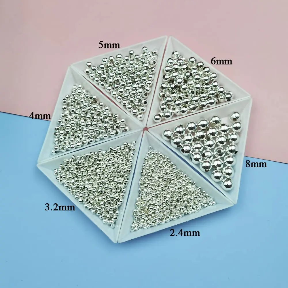 INSPIRELLE Silver Iron Metal Spacer Bead 8mm | Round Jewelry Beads for Crafts - view 4