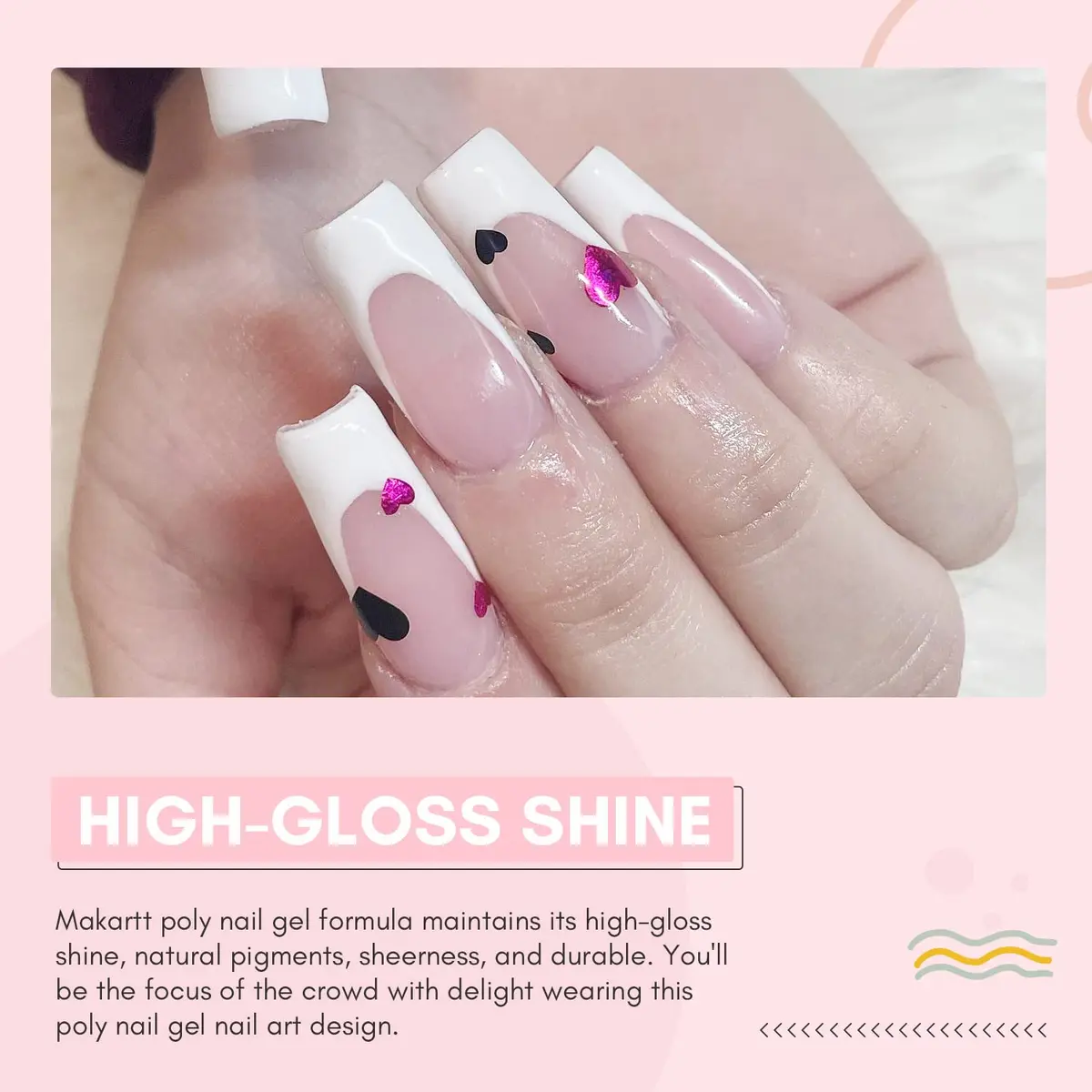 Makartt Poly Nail Gel Light Pink 50ml (1.76 Fl Oz) | Professional Builder for Extension & Nail Art - view 3
