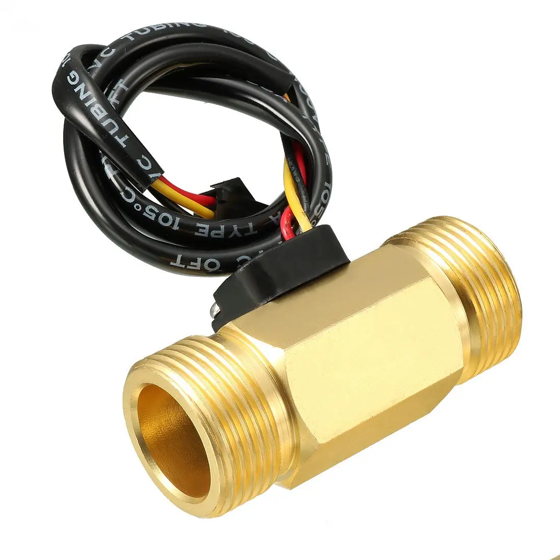 uxcell G1/2" Hall Effect Water Flow Sensor Switch 1-30L/min DC 5V | Brass Body - main product image