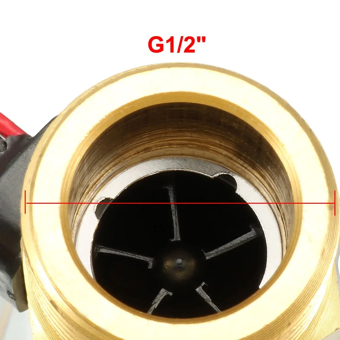 uxcell G1/2" Hall Effect Water Flow Sensor Switch 1-30L/min DC 5V | Brass Body - view 3