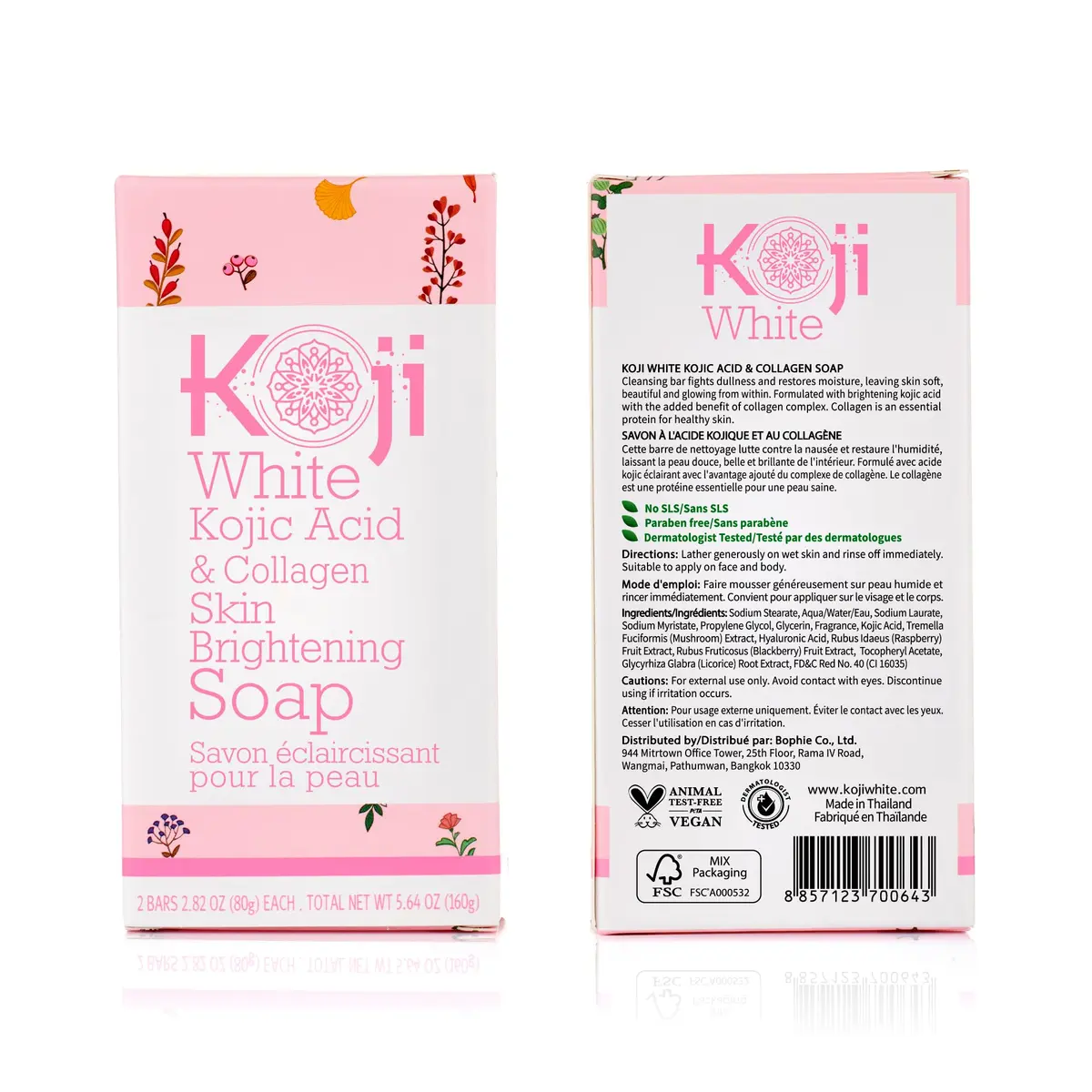 Koji White Kojic Acid & Collagen Skin Brightening Soap for Face & Natural Glowing Skin - Moisturizer, Body Cleansing Bar, Reduce Wrinkles, Vegan, Paraben-Free, 2 Bars (5.64 oz) - view 6