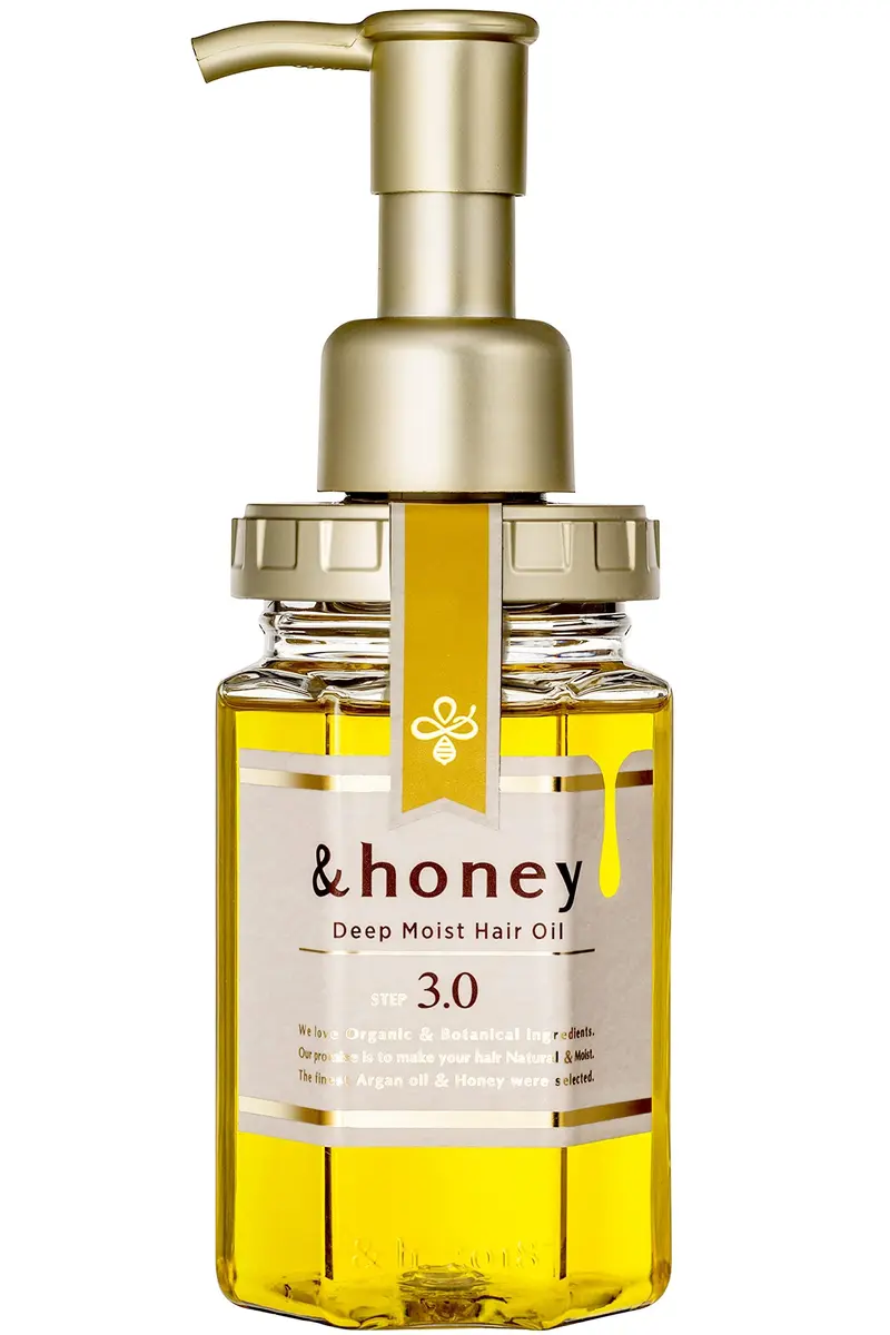 & Honey Deep Moist Hair Oil | Bulgarian Damask Rose Honey & Moroccan Oil, 100ml (3.4 oz) | Deep Hydrating & Replenishing - main product image