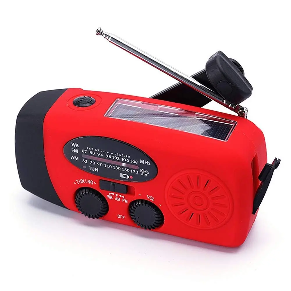 TFTDOUP Emergency Weather Radio with Flashlight & Phone Charger, Red, 2000mAh Battery | AM/FM/NOAA Broadcasts - view 2