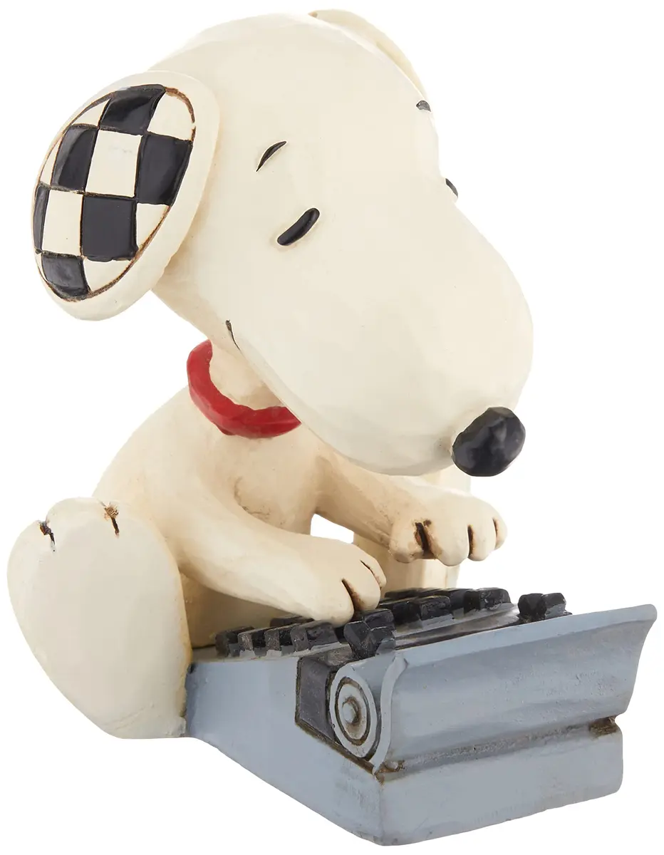 Enesco Jim Shore Peanuts Snoopy Typing Miniature Figurine 3 Inch Multicolor | Hand-Painted Folk Art Collectible - main product image