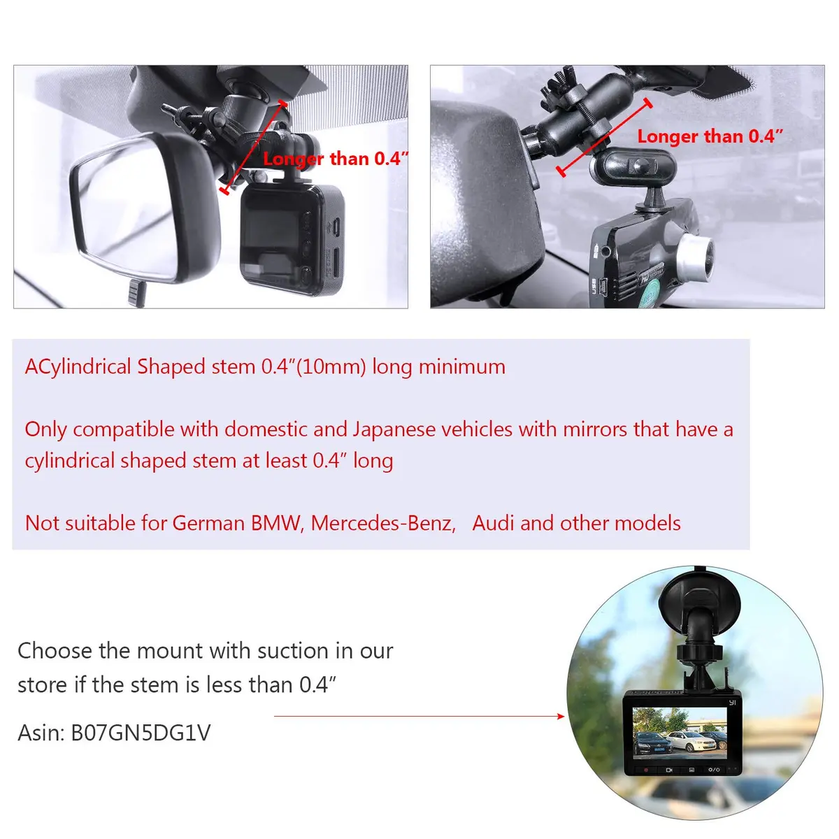 SoeKoa Dash Cam Mirror Mount with 16 Joints | 360° Rotation, Compatible with Most Dash Cams - view 6
