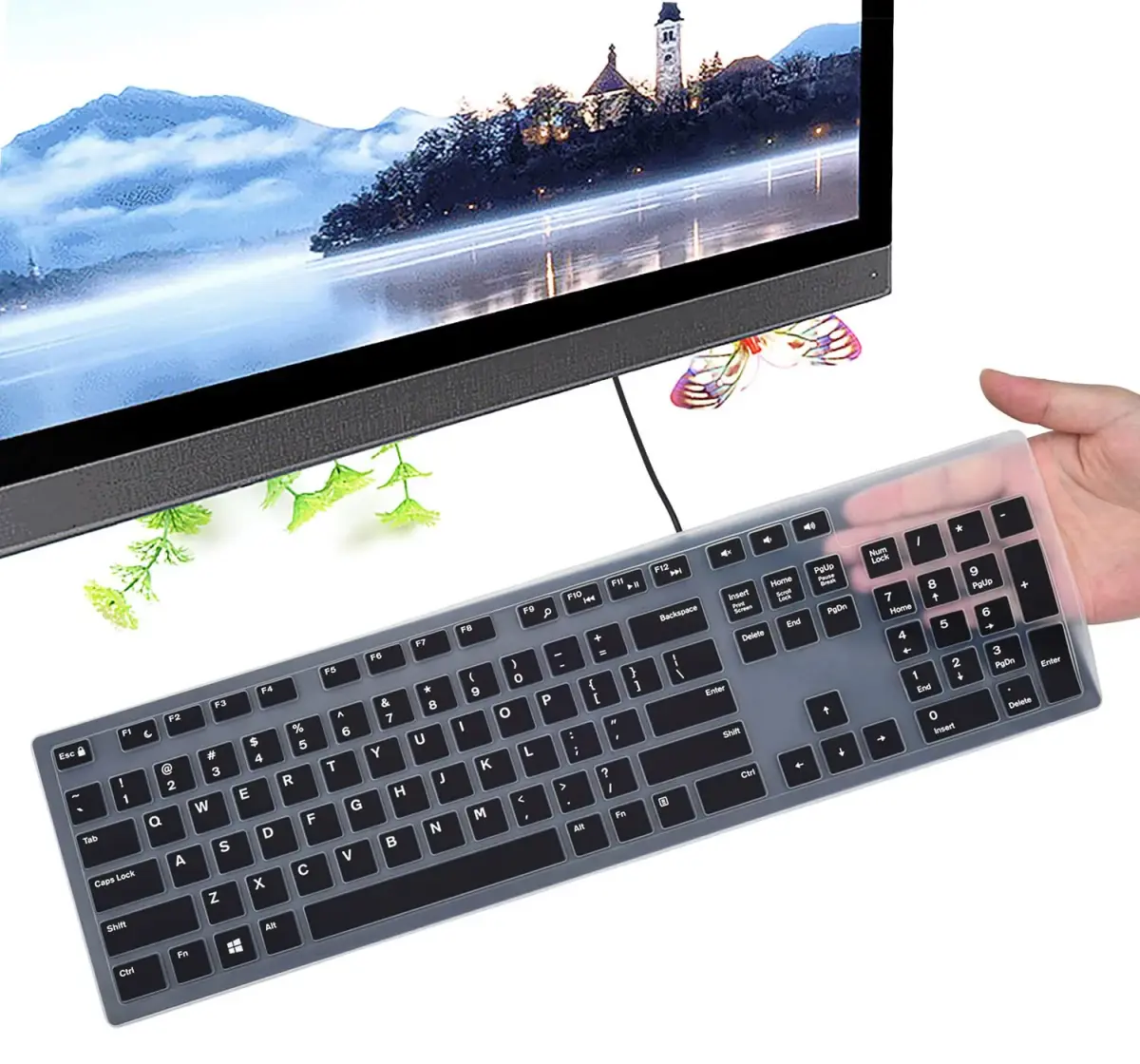 CaseBuy Silicone Keyboard Cover for Dell KB216 KM636 US Layout | Dustproof & Waterproof Protection - main product image