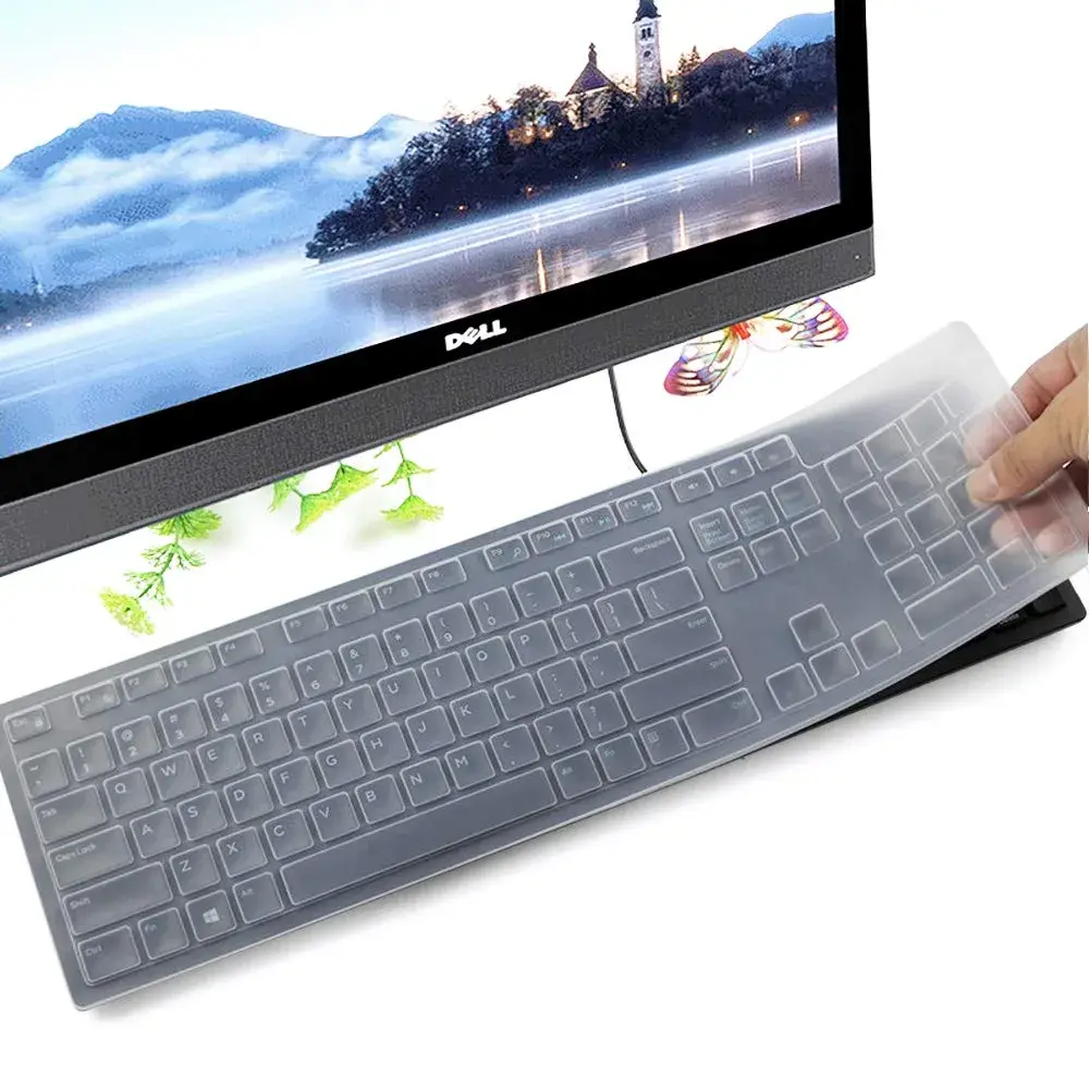 CaseBuy Clear Silicone Keyboard Cover for Dell KB216/KM636 US Layout | 0.3mm Thin - main product image