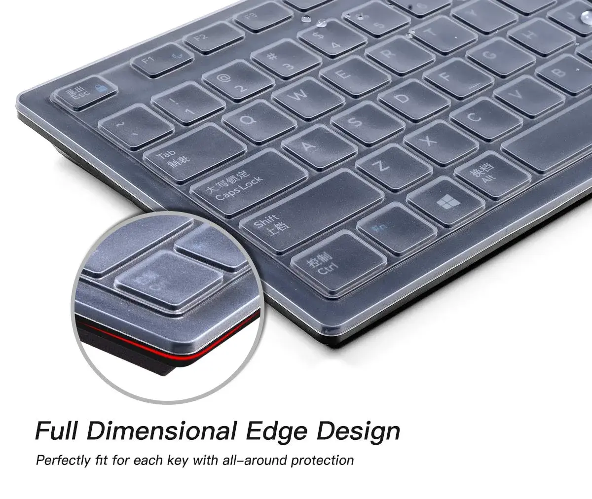 CaseBuy Clear Silicone Keyboard Cover for Dell KB216/KM636 US Layout | 0.3mm Thin - view 3
