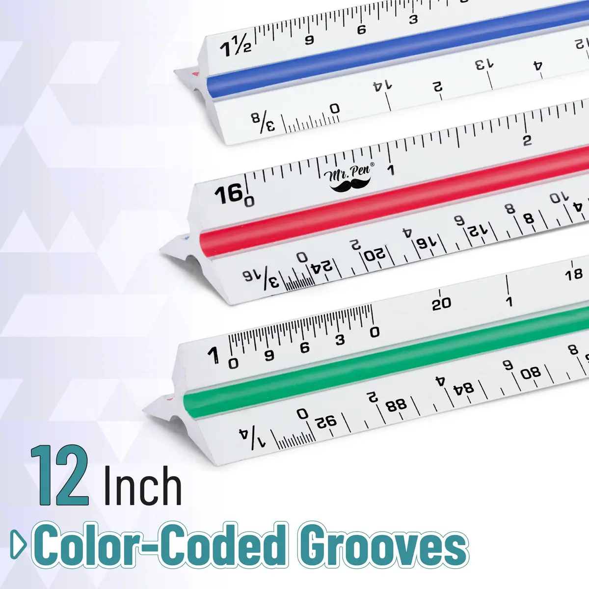 Mr. Pen Architectural Scale Ruler 12 Inch Silver | Drafting & Measuring Tool for Architects - view 2