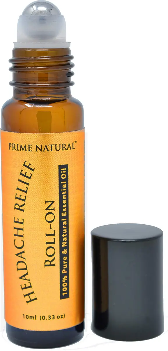 PRIME NATURAL Headache Relief Essential Oil Roll On 10ml | Calming, Soothing & Grounding for Migraine & Tension - main product image
