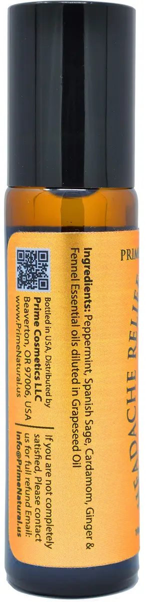 PRIME NATURAL Headache Relief Essential Oil Roll On 10ml | Calming, Soothing & Grounding for Migraine & Tension - view 4